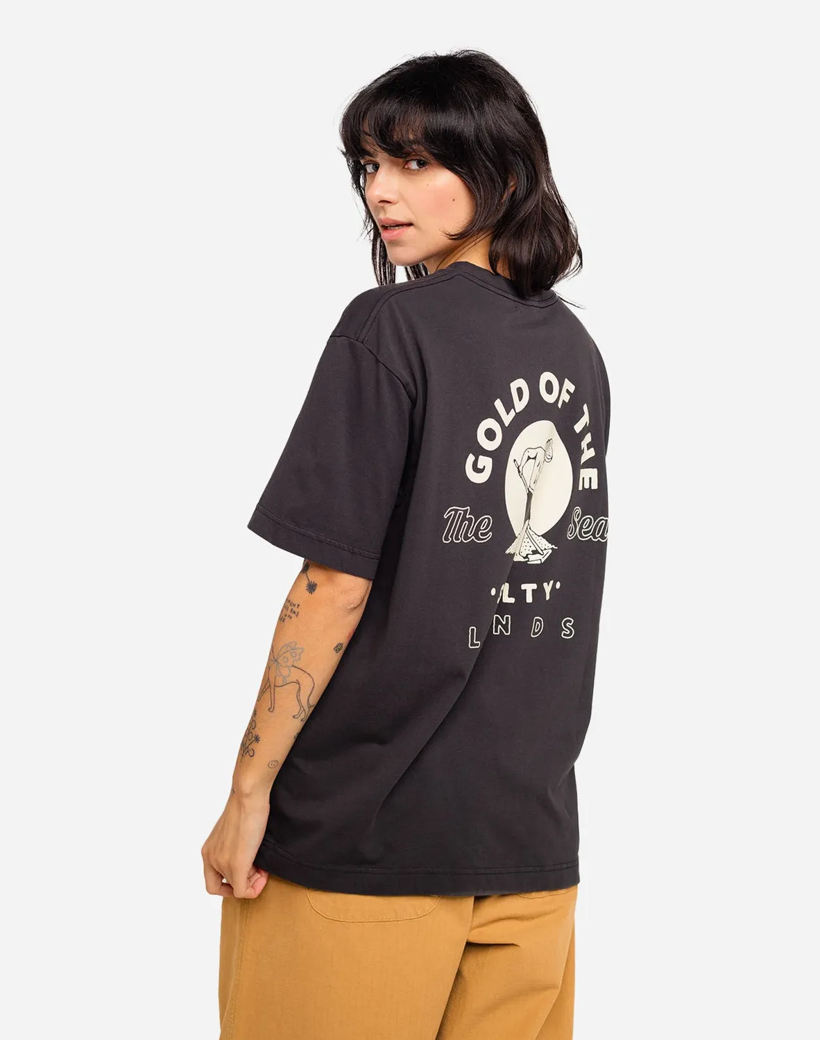 Olow Gold t-shirt ample noir carbone coton bio