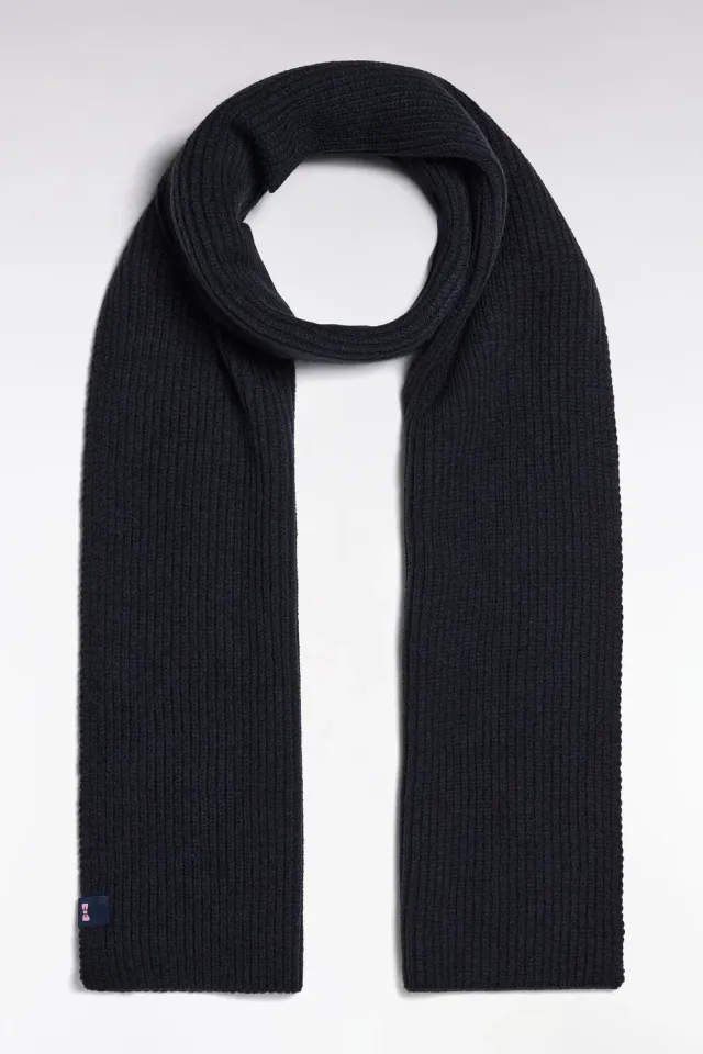 Eden Park écharpe homme maille duveteuse marine 25x175 cm