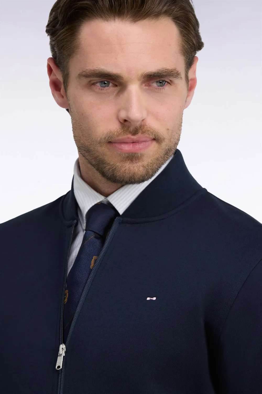 Eden Park College sweatshirt zippé Teddy marine homme
