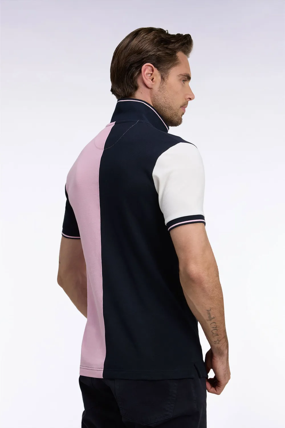 Eden Park polo manches courtes marine rose droit