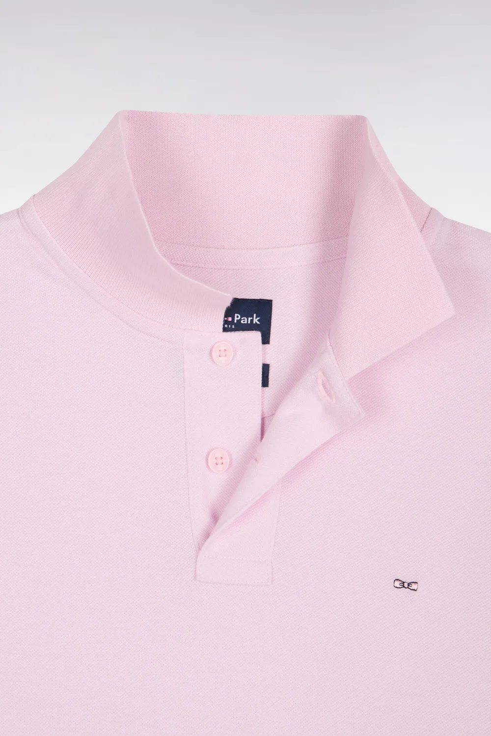 Eden Park polo manches longues rose coton Pima coupe droite