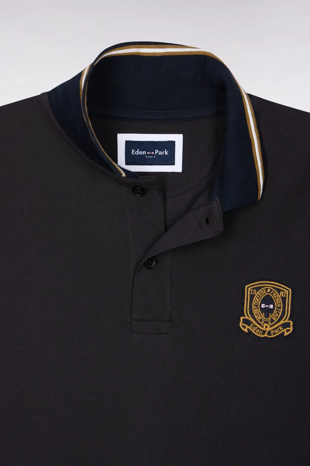 Eden Park College H26MAIPC0035/MAF1 polo marron piqué coton