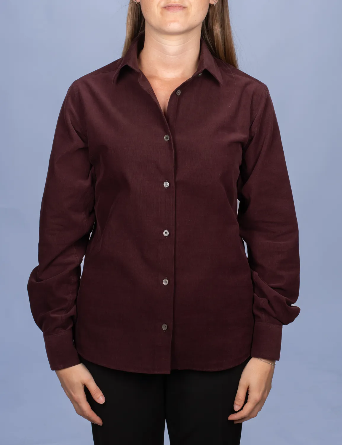 La Chemise Française Velours Milleraies Prune chemisier coton