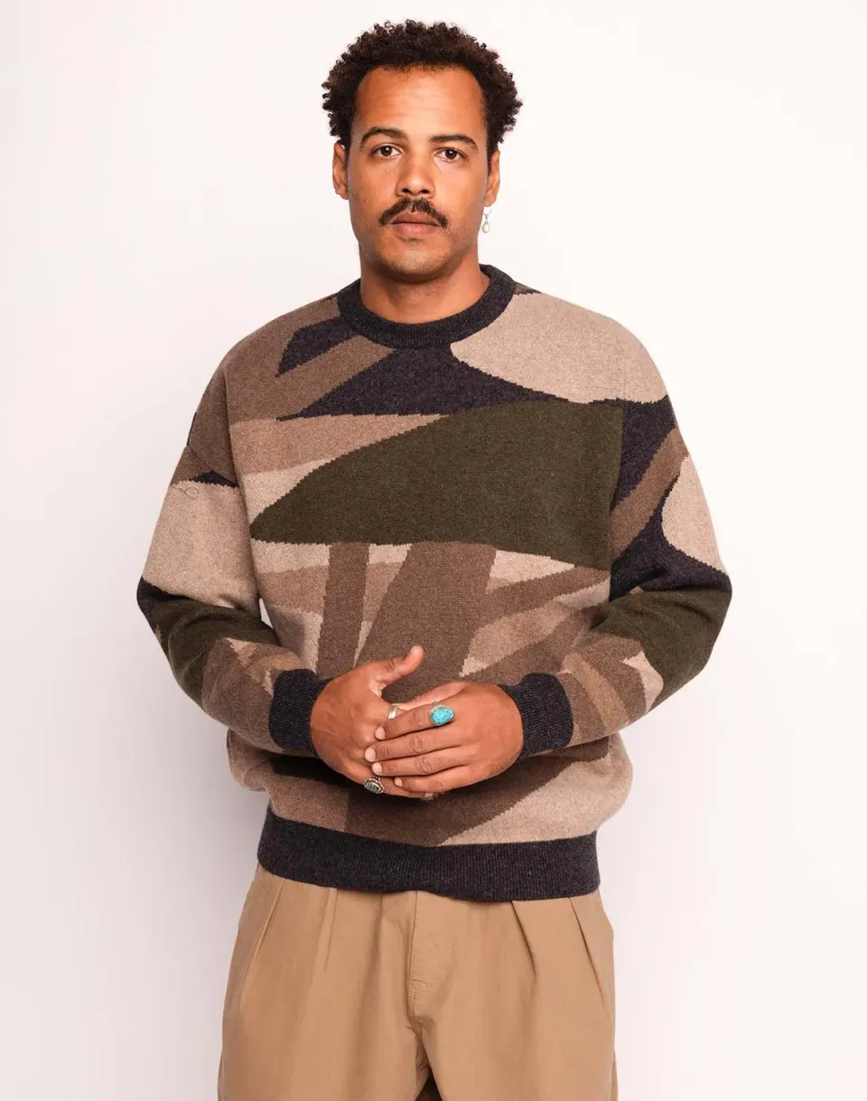 OLOW Pinhal pull laine mérinos multicolore
