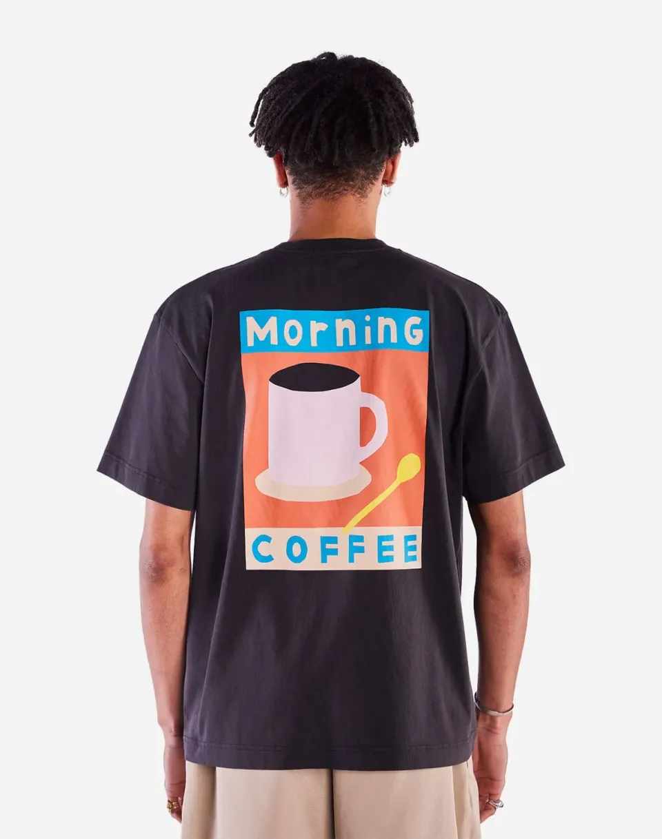 OLOW Morning Coffee t-shirt ample noir carbone