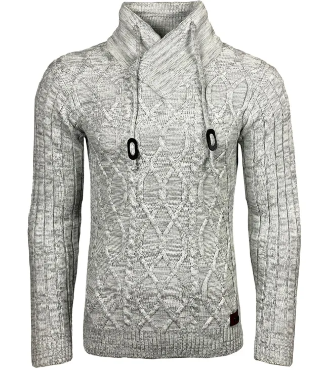 Subliminal Mode BX292 pull homme col montant gris foncé