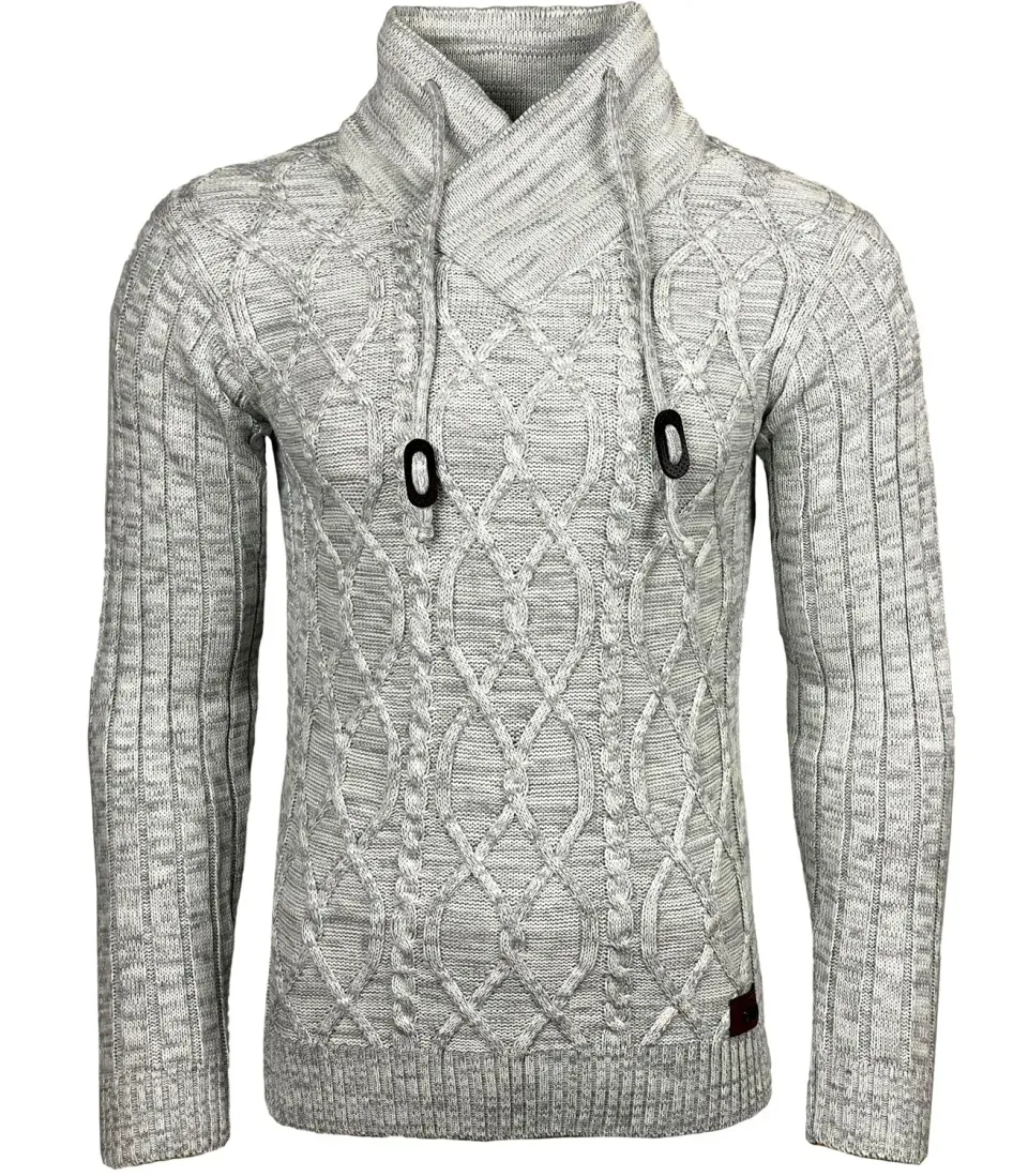 Subliminal Mode BX292 pull homme col montant gris foncé