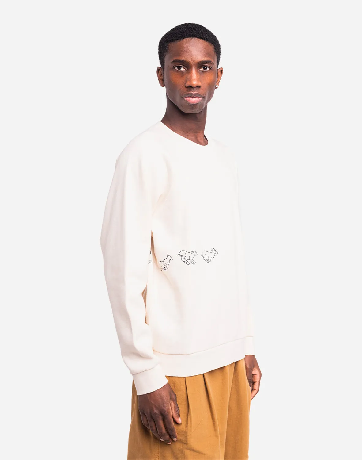 OLOW Run sweat ivoire coton bio brodé
