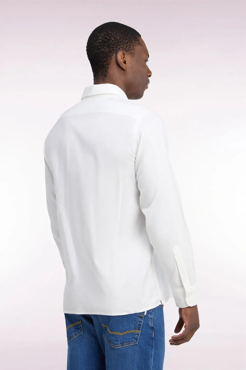 Eden Park chemise coton ivoire coupe droite homme