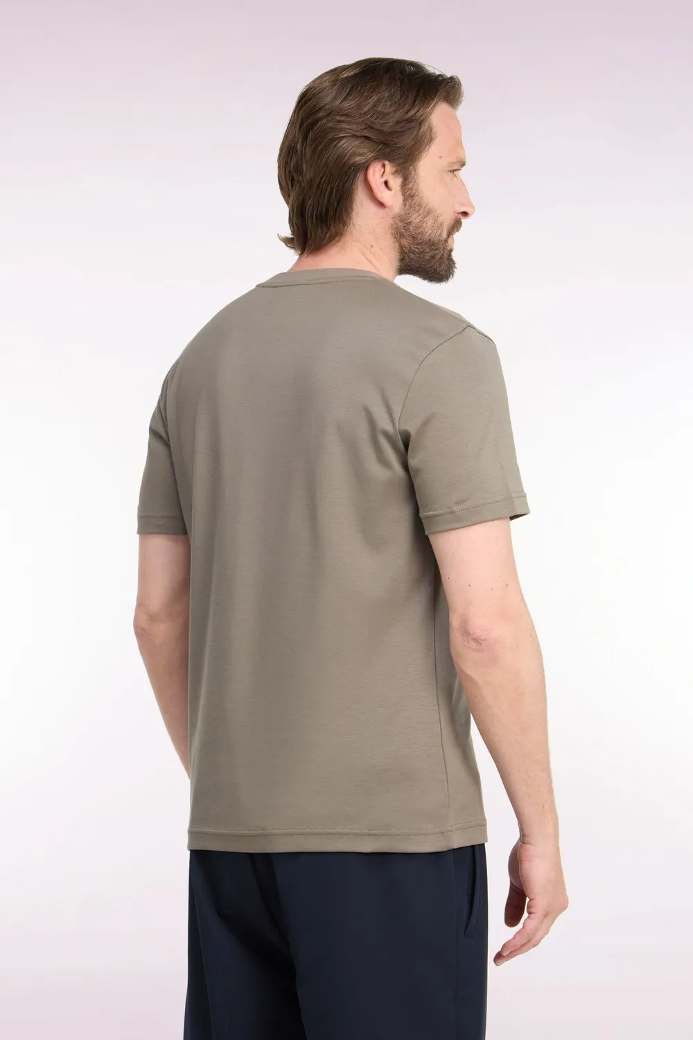 Eden Park t-shirt coton beige coupe droite col rond