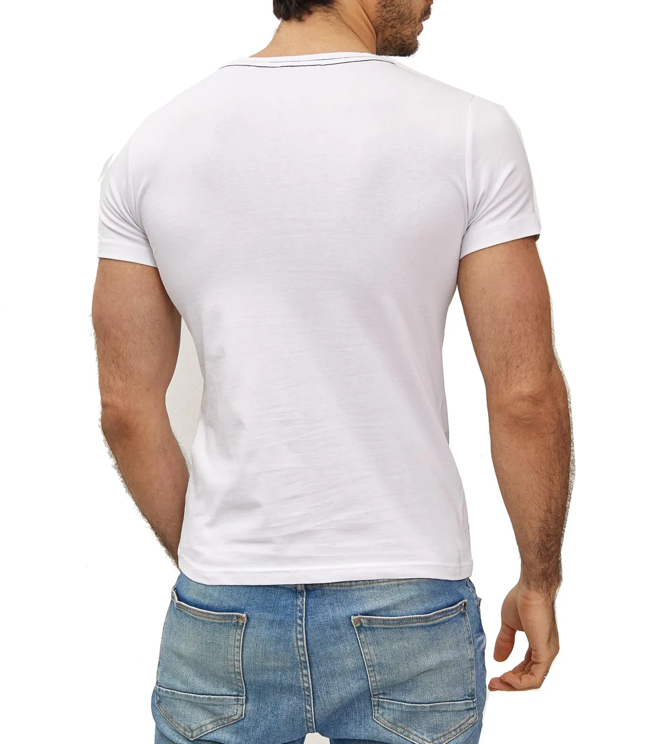 Subliminal Mode t-shirt homme strass fleur de lys noir