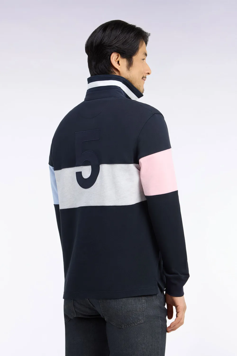 Eden Park Show Bizz maillot rugby marine jersey coton