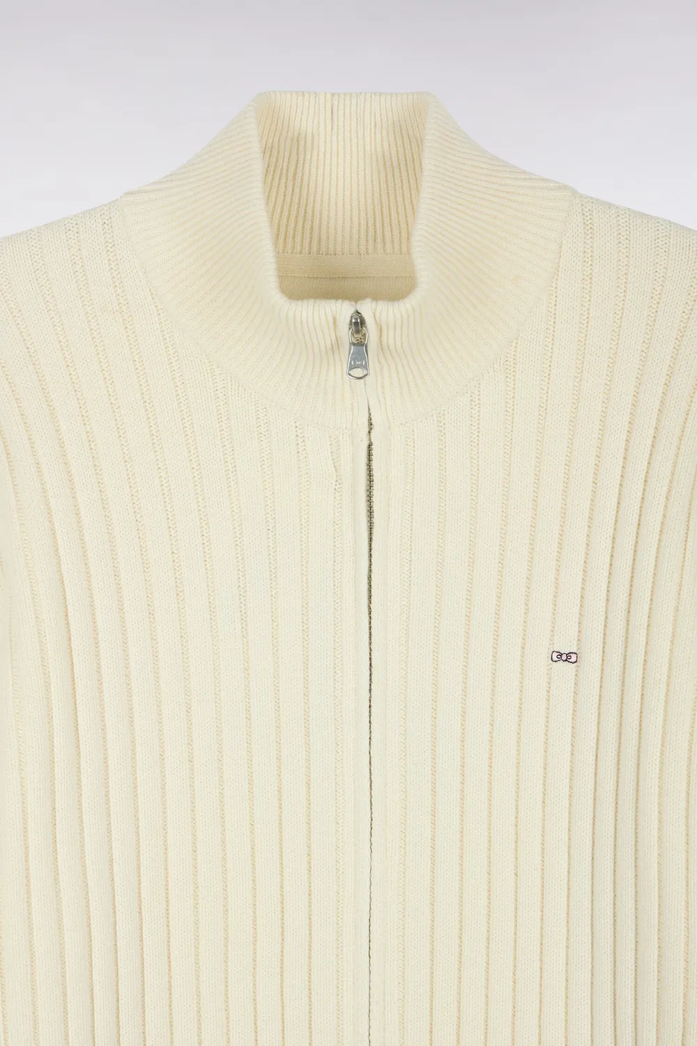 Eden Park H26MAICA0009 cardigan zippé écru laine-coton