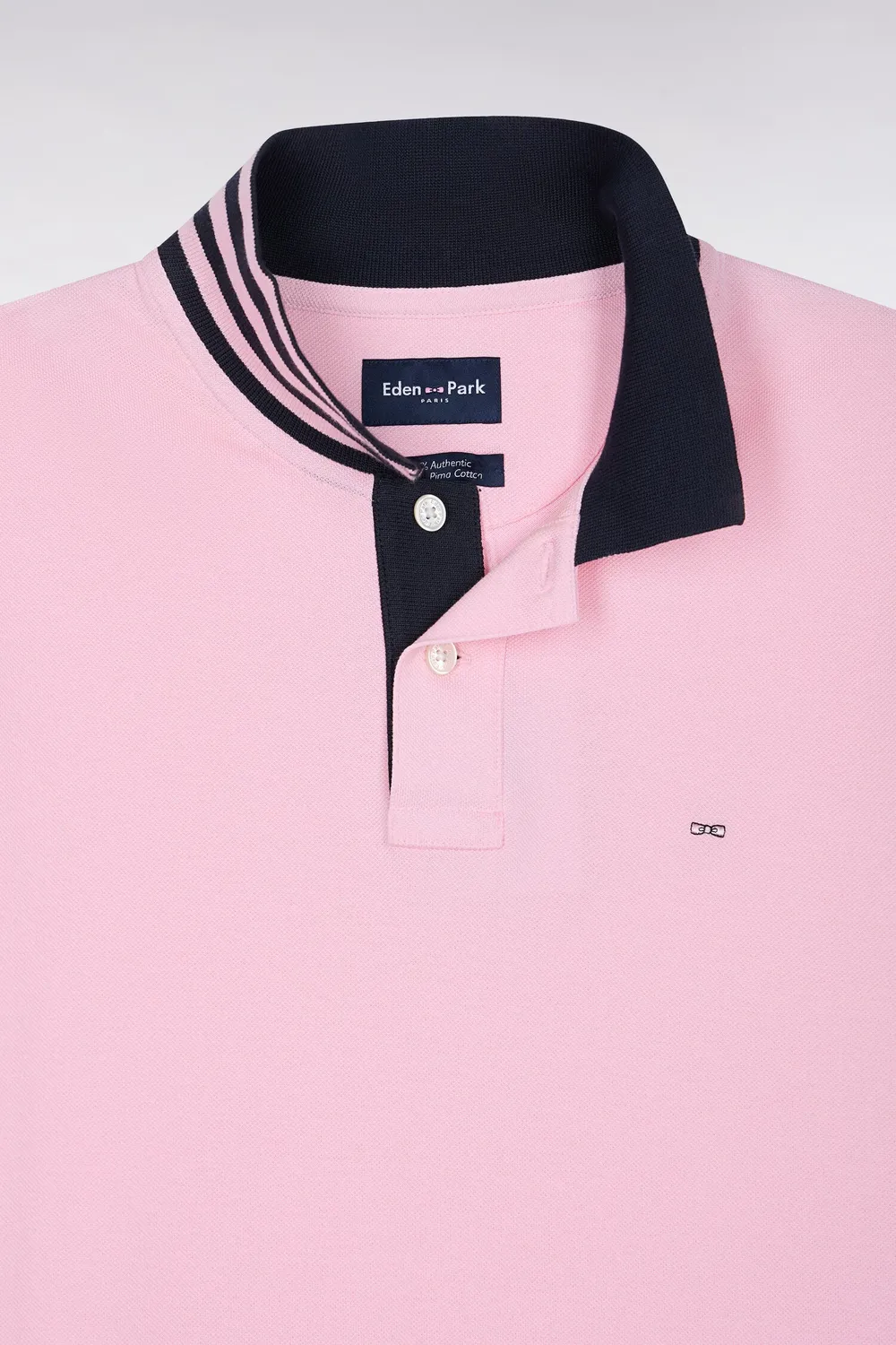 Eden Park polo coton Pima rose manches courtes droit