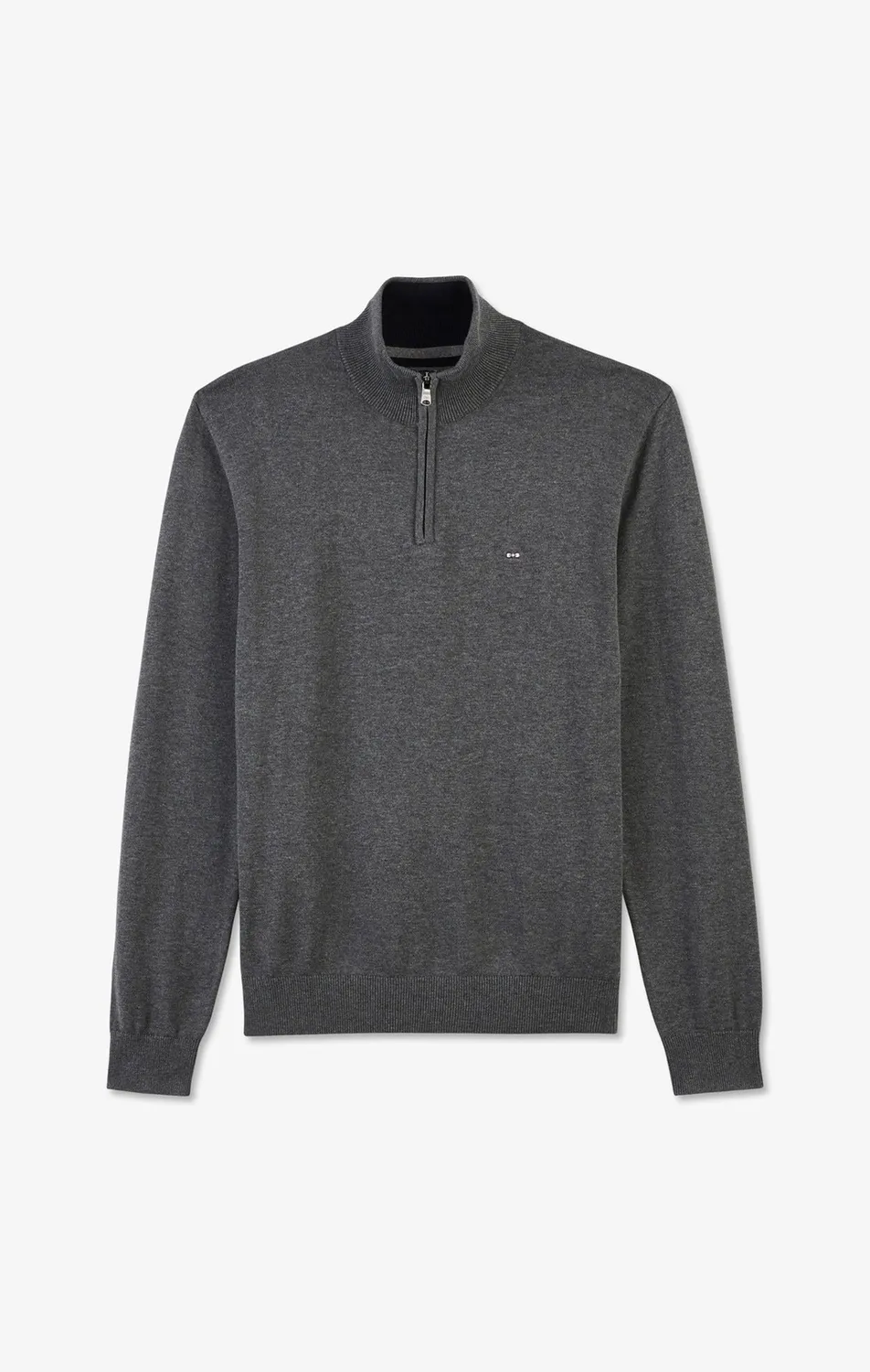 Eden Park pull gris col camionneur coton zippé