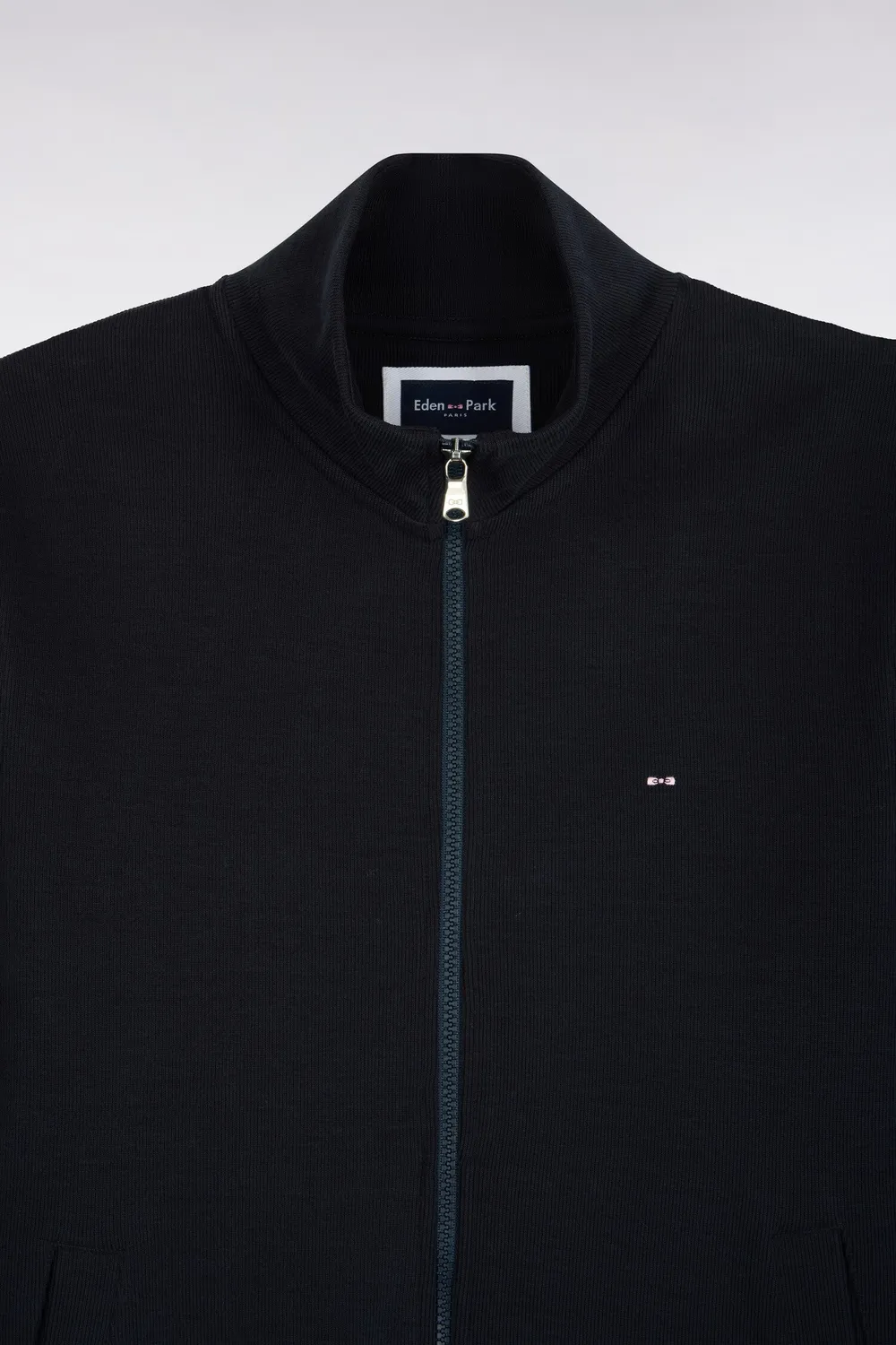 Eden Park sweat zippé molleton coton marine droit
