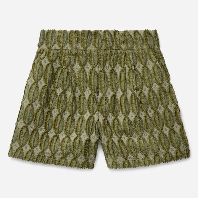 Labrum Monogram short homme vert jacquard frayé