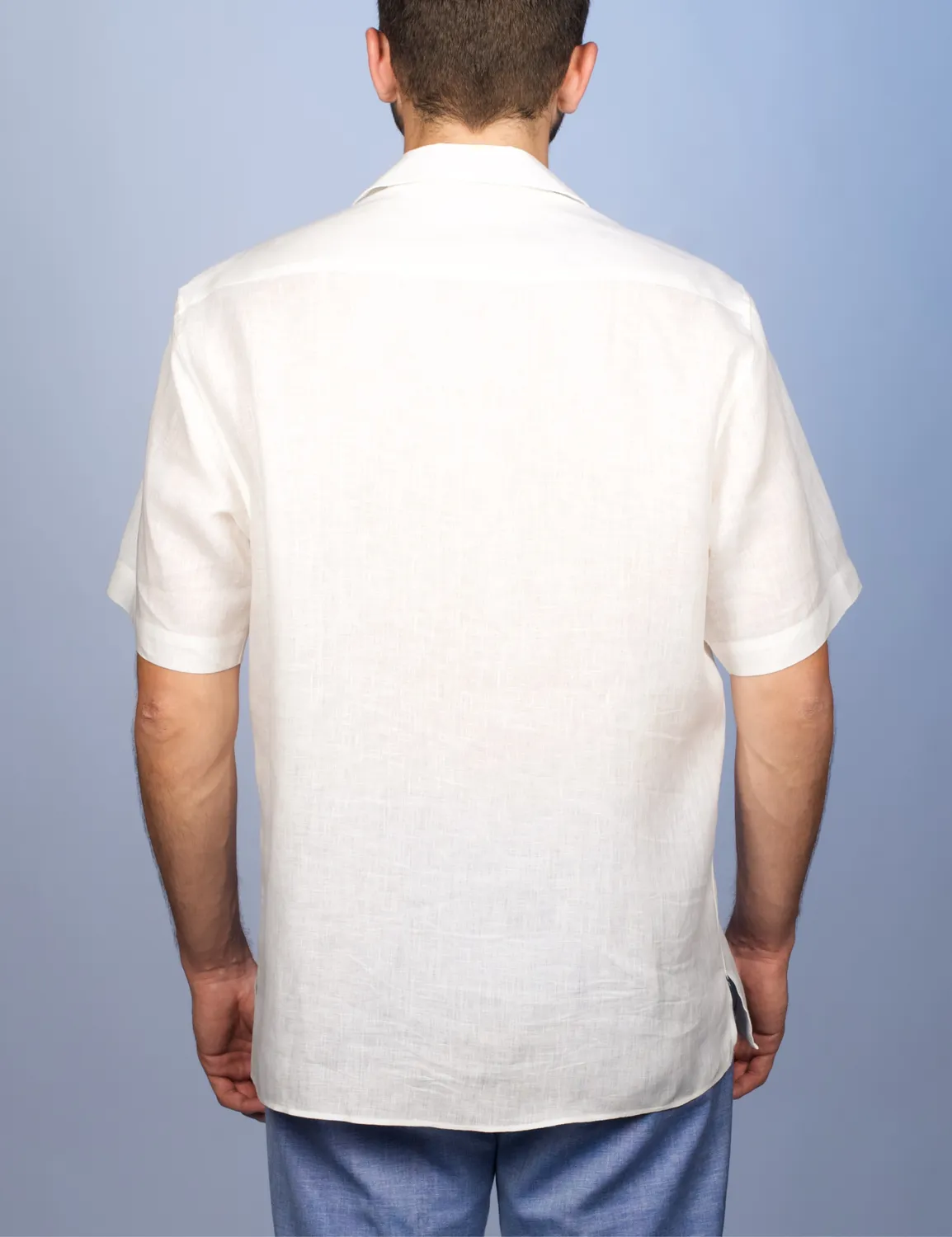 La Chemise Française Havane Blanche chemise col cubain lin