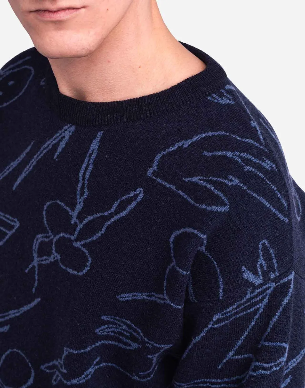 Olow Agon Pull Marine Laine Mérinos Ample