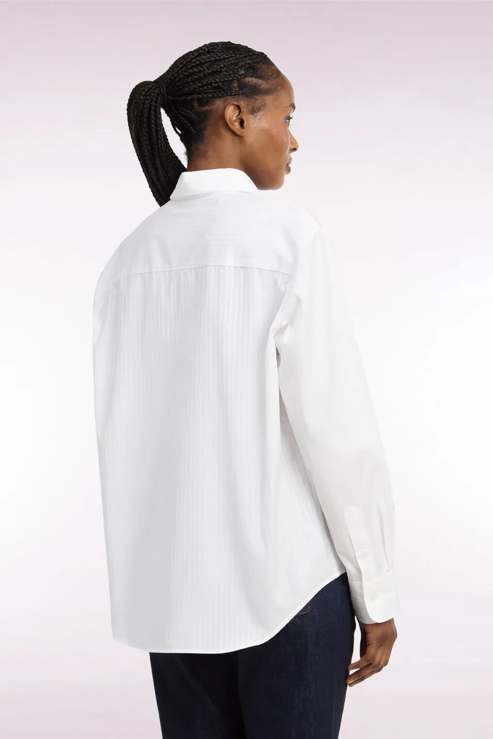 Eden Park Club Classique chemise femme rayée beige coupe Relaxed