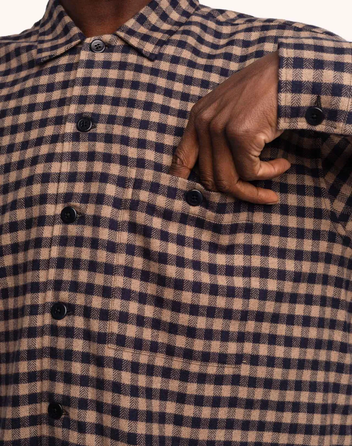 OLOW Decré Wick chemise marron bleu flanelle coton
