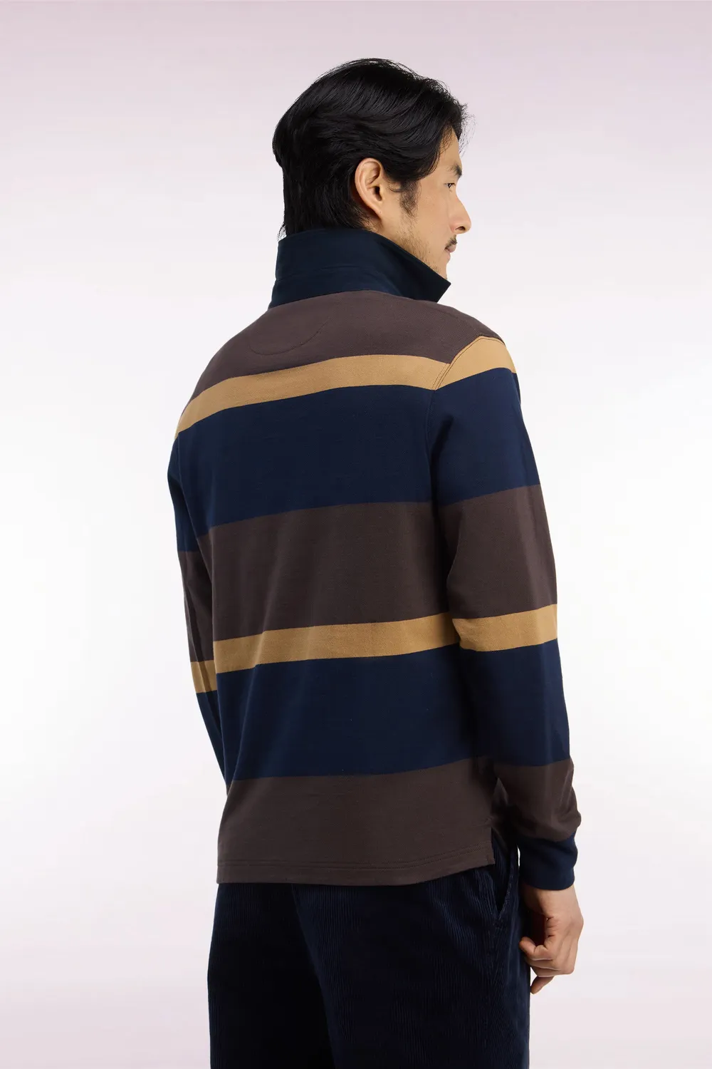 Eden Park College maillot rayé marron rugby manches longues