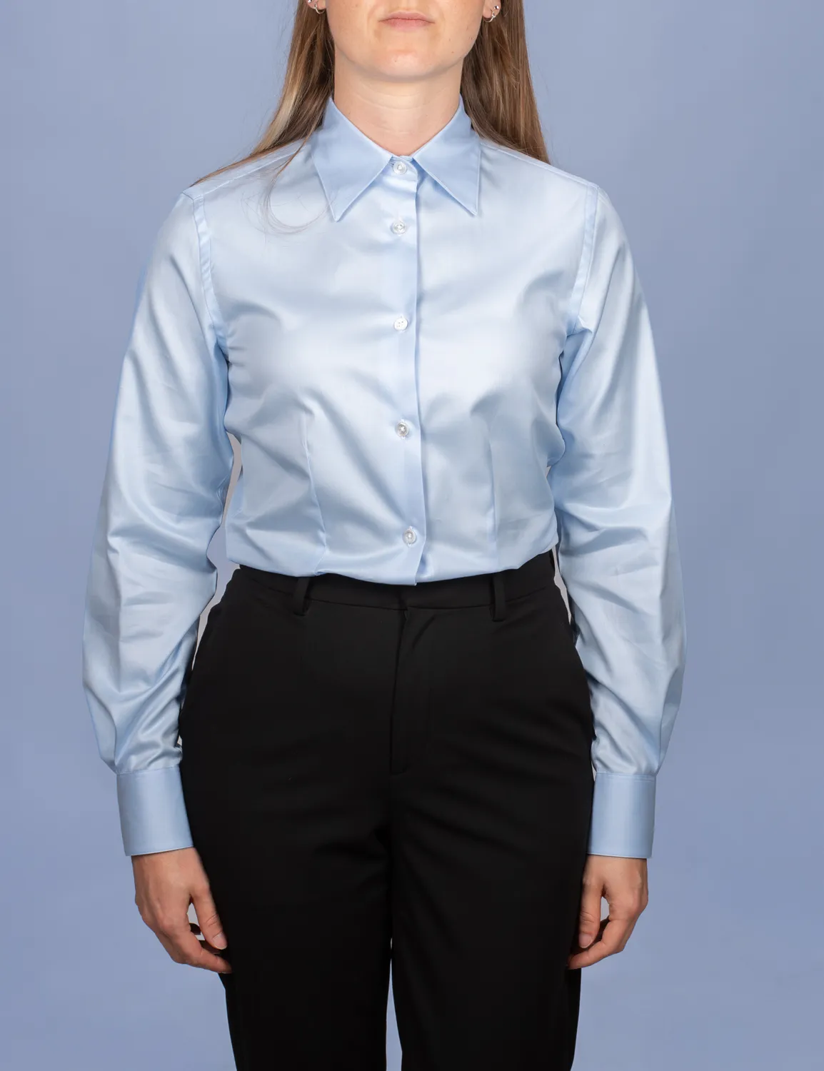 La Chemise Française Twill Fin chemisier femme bleu ciel