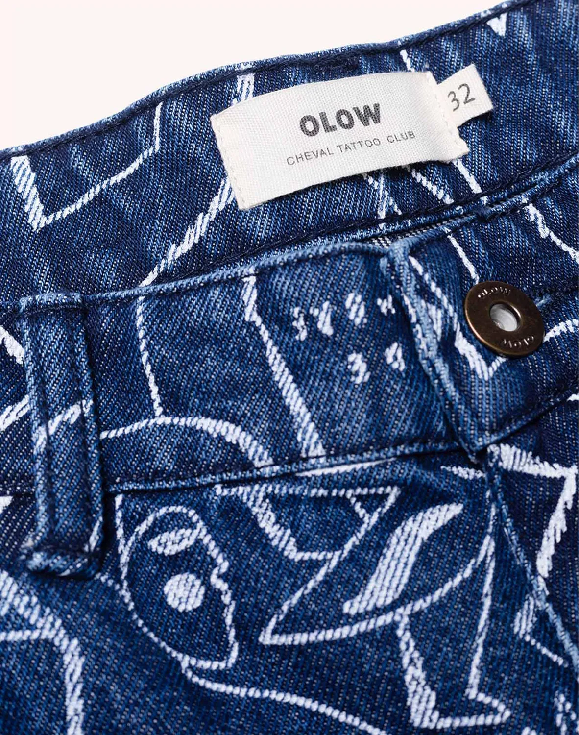 Olow Costa Life Dance pantalon denim bleu coupe ample