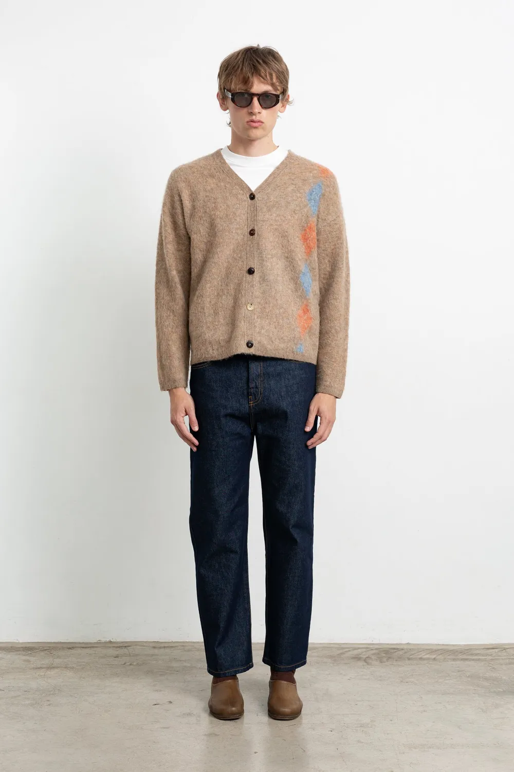 Edmmond Studios Rombé Cardigan Plain Brown cardigan marron