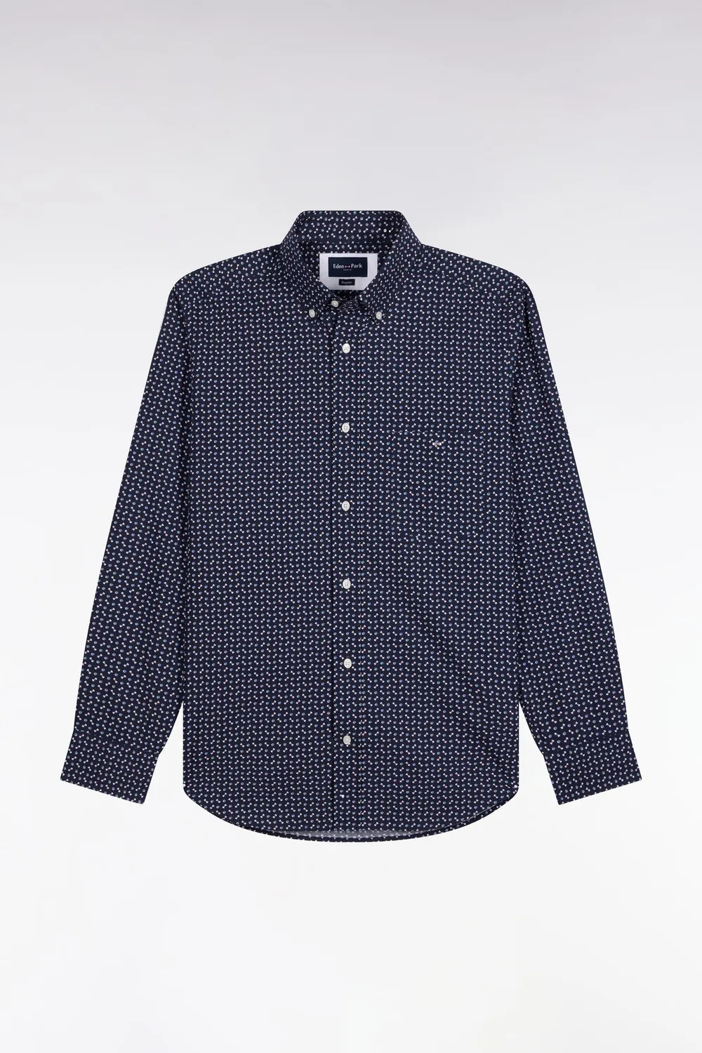 Eden Park chemise marine coton micromotifs homme