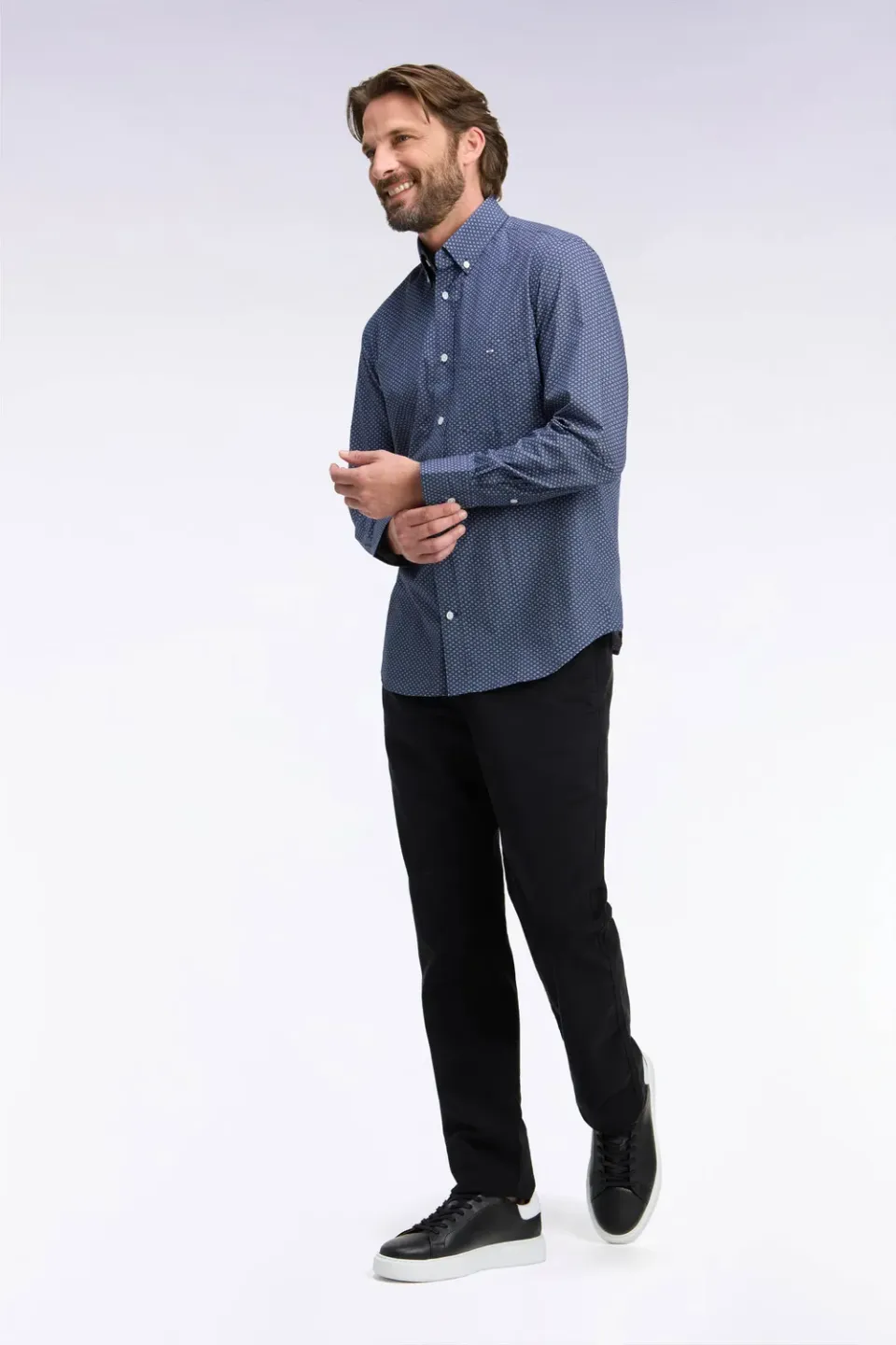 Eden Park pantalon chino noir stretch coupe droite