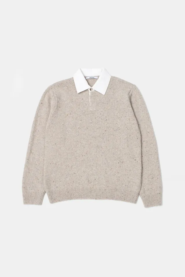 Edmmond Studios Paris polo taupe tweed contraste