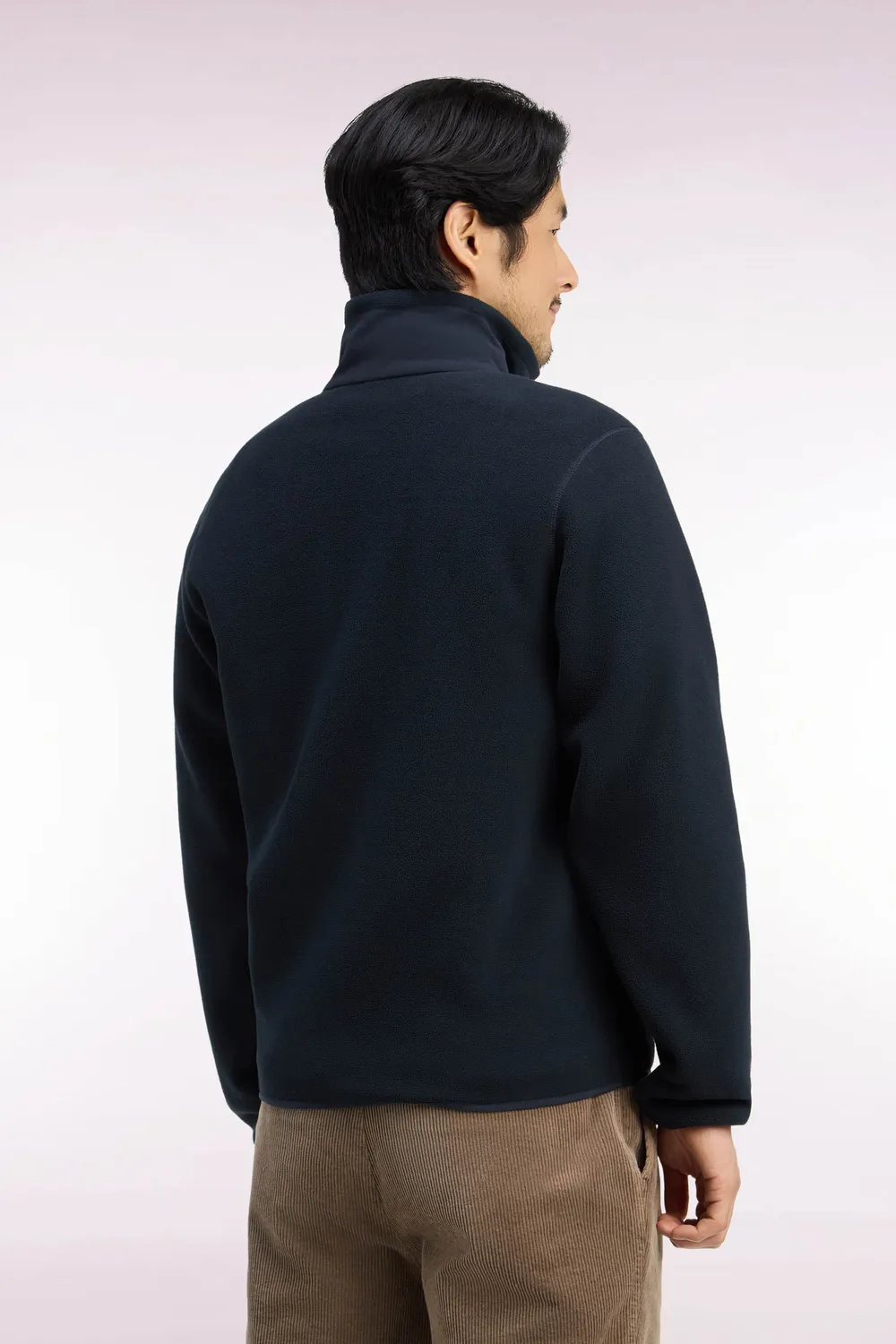 Eden Park sweat zippé bouclettes marine coupe droite