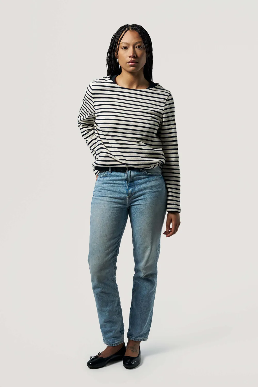 Loom La marinière coton bio rayé bleu marine