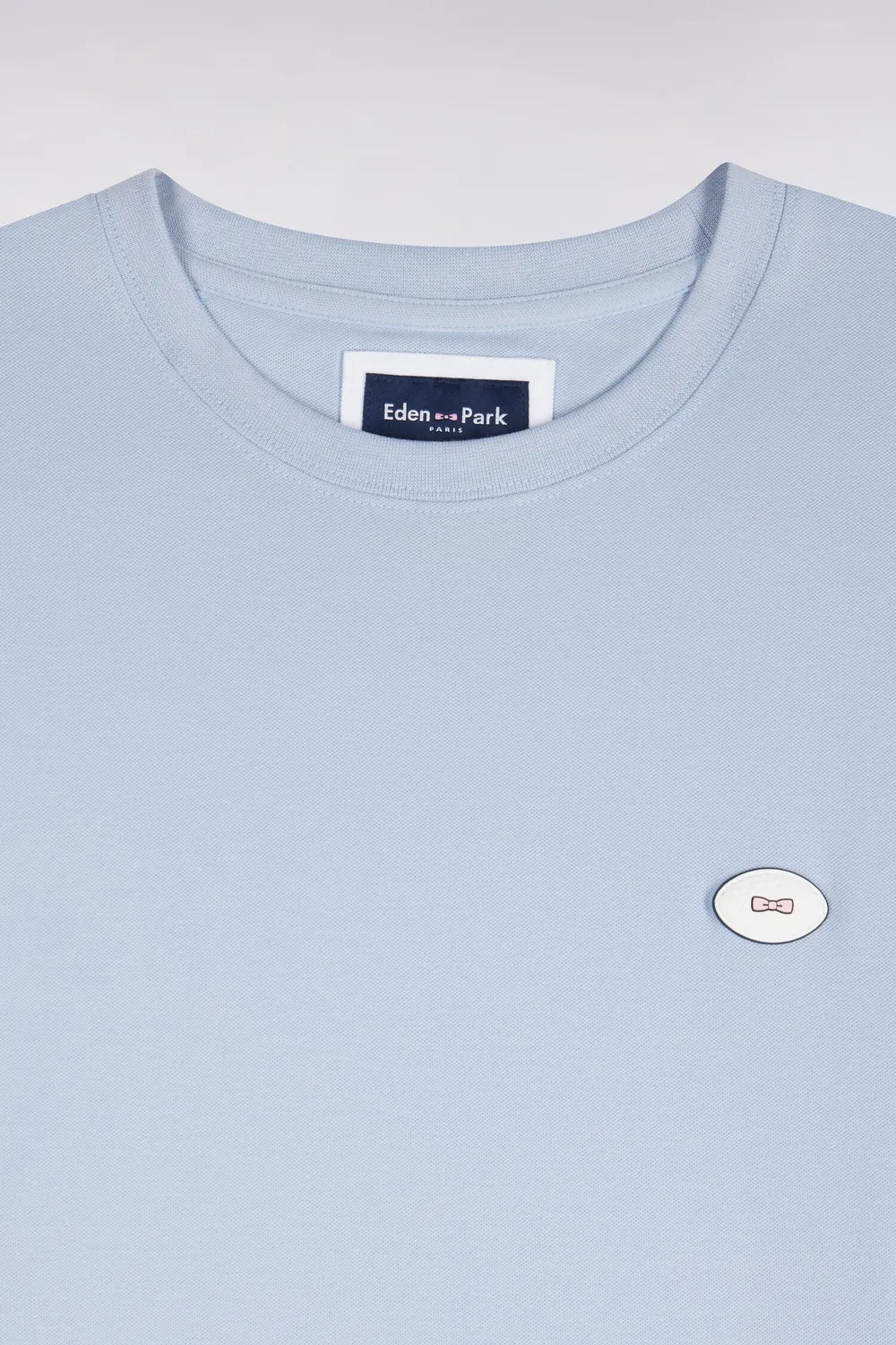 Eden Park t-shirt bleu ciel coton poche golf droit