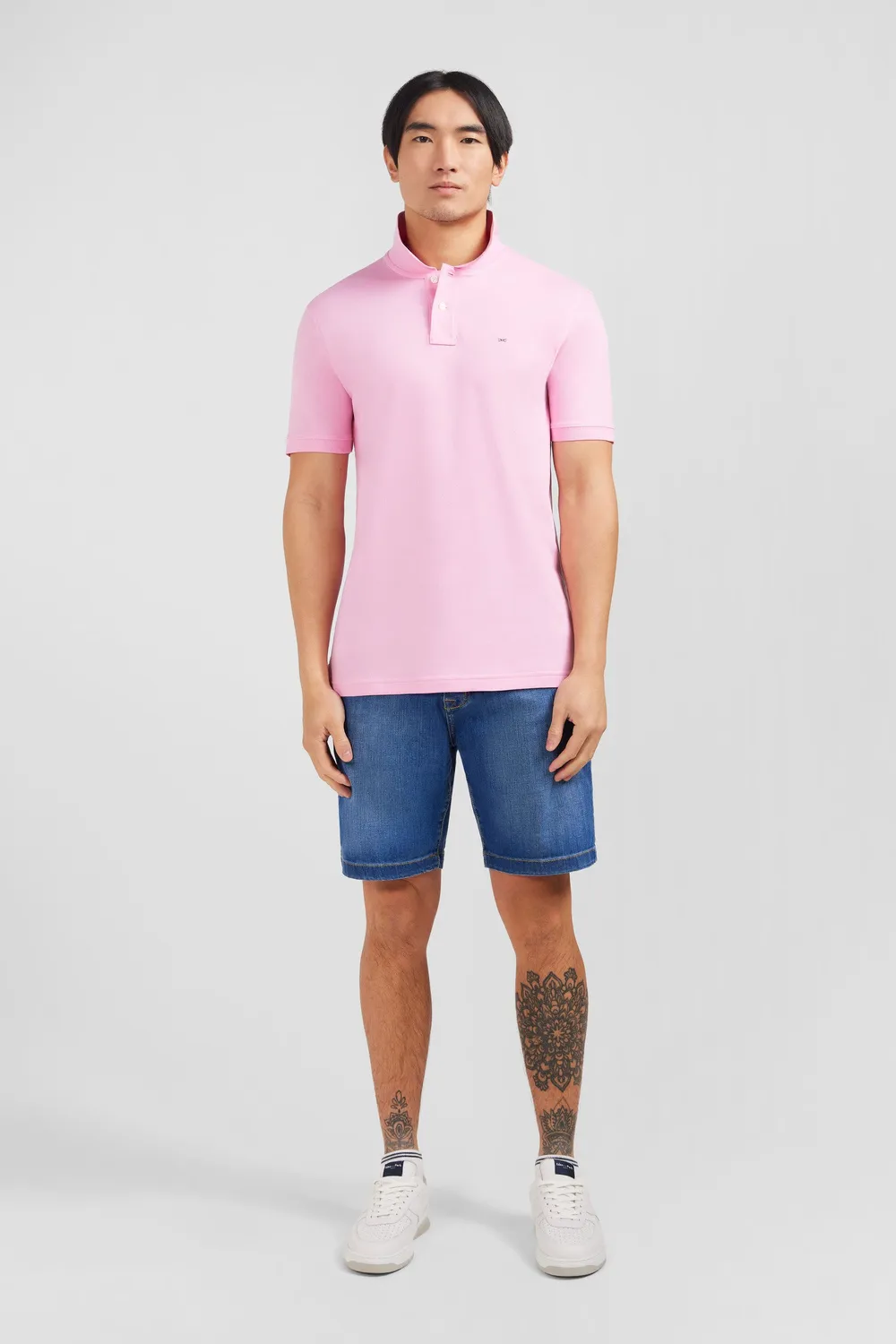 Eden Park polo rose homme coton pima stretch slim