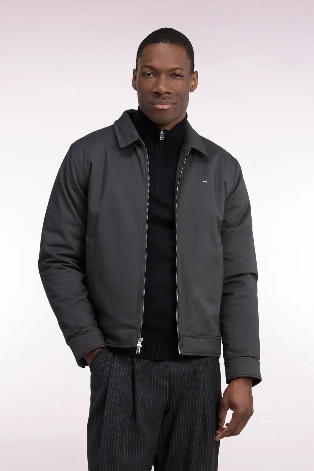 Eden Park blouson kaki coton stretch homme coupe droite