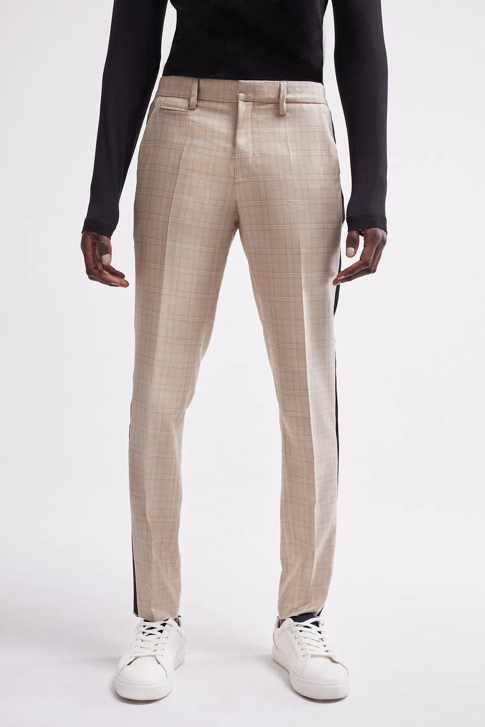 French Deal Tuxedo pantalon homme laine beige
