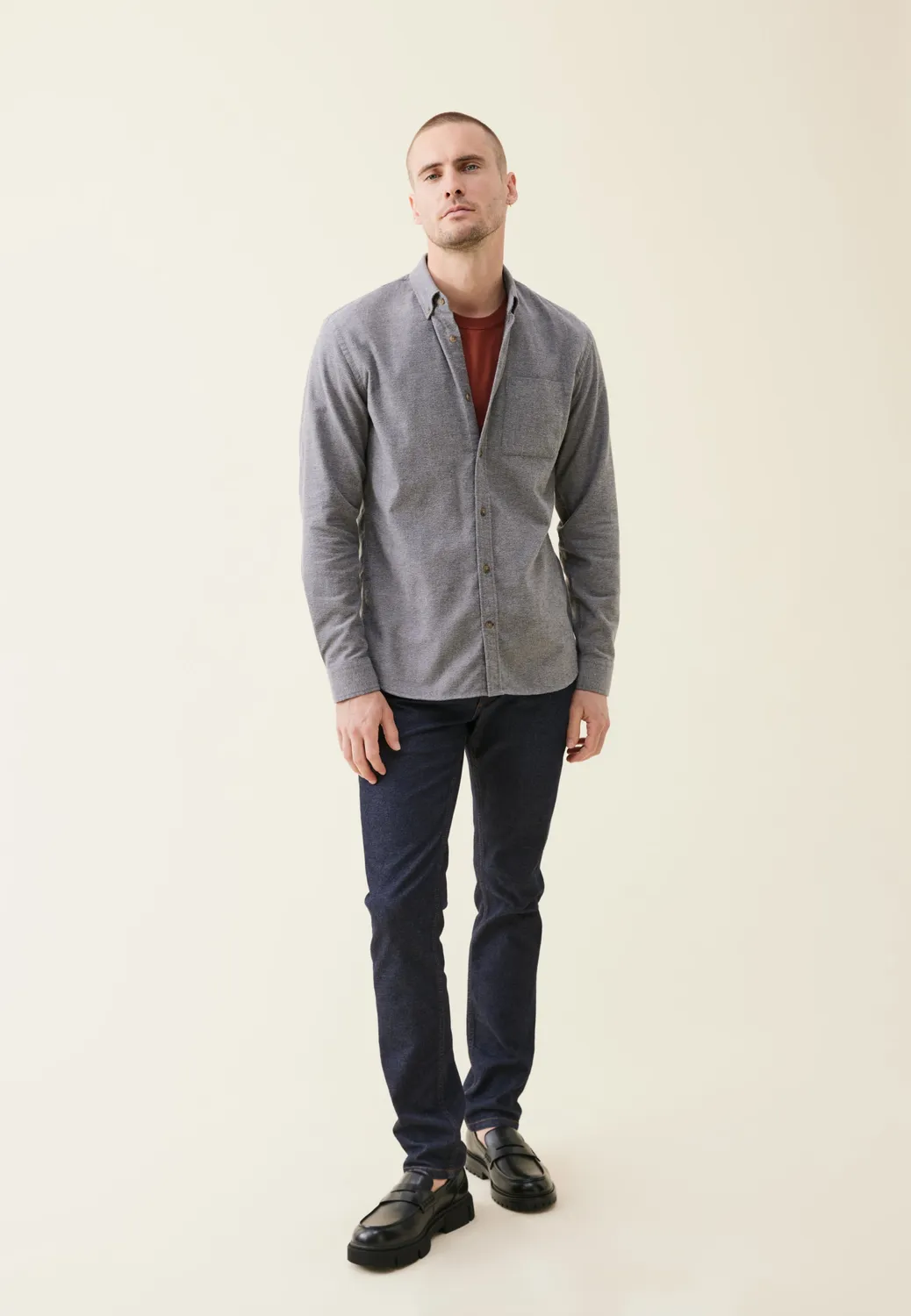 Loom La chemise en flanelle chemise camel L chaude