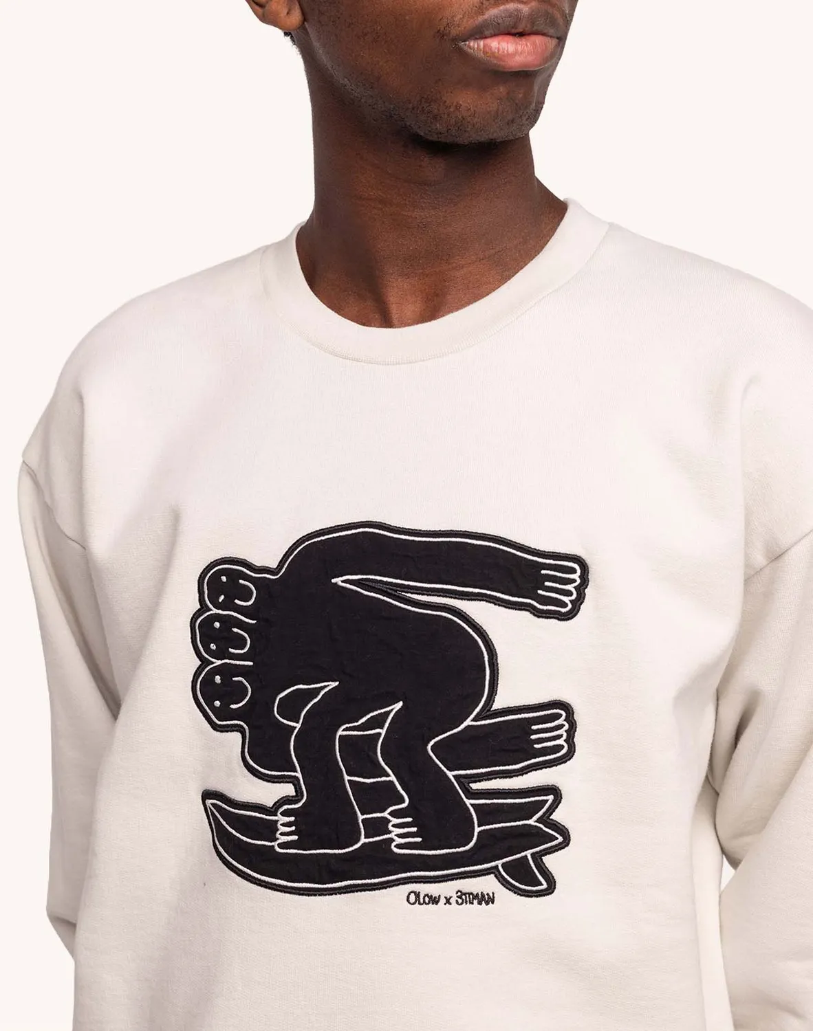 Olow Point Break Sweat Gris Perle Coton Bio