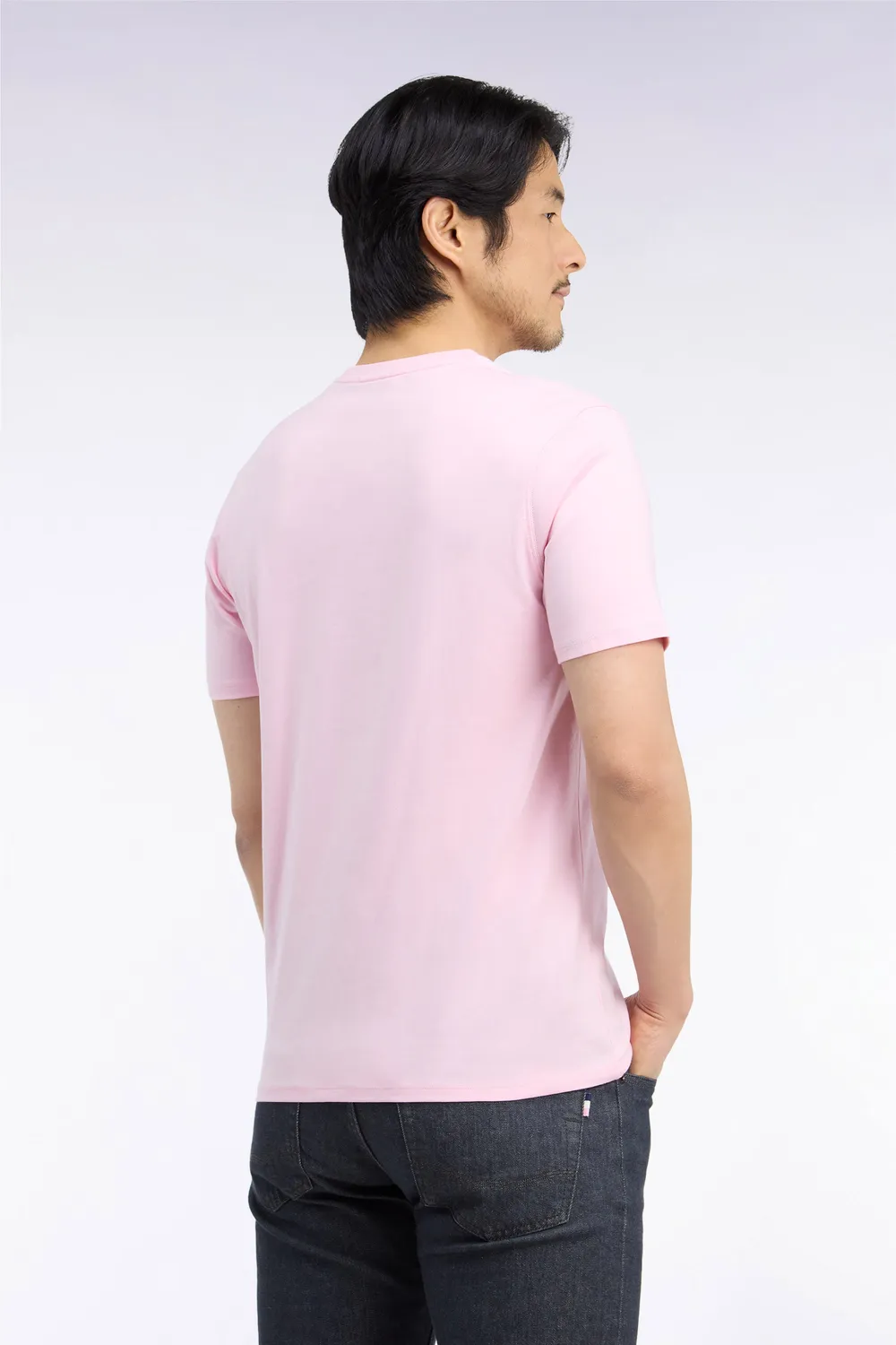 Eden Park t-shirt col rond coton rose manches courtes
