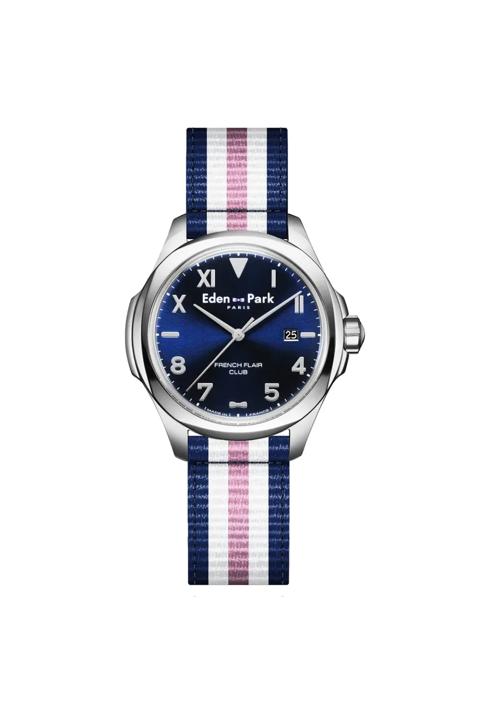 Eden Park Herbelin montre quartz bleu NATO tricolore