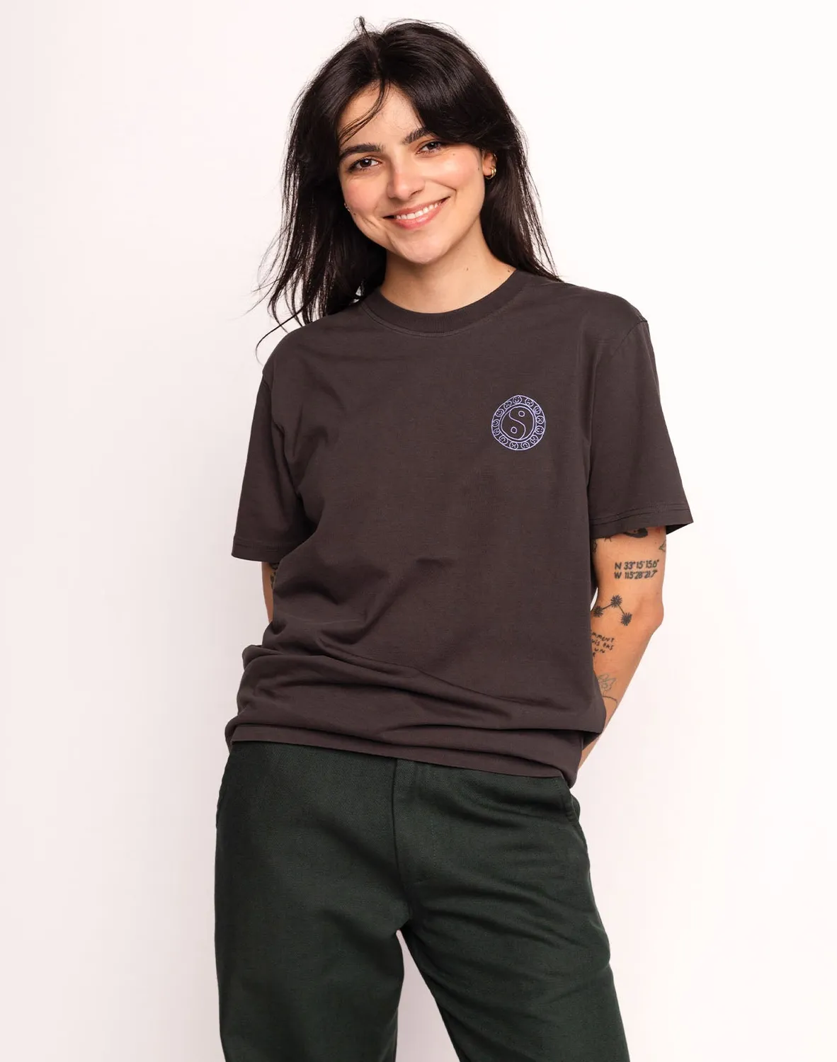OLOW Taijitu t-shirt noir carbone coton bio