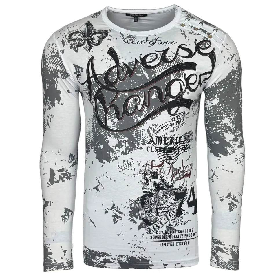 Subliminal Mode BX706 t-shirt manches longues noir délavé