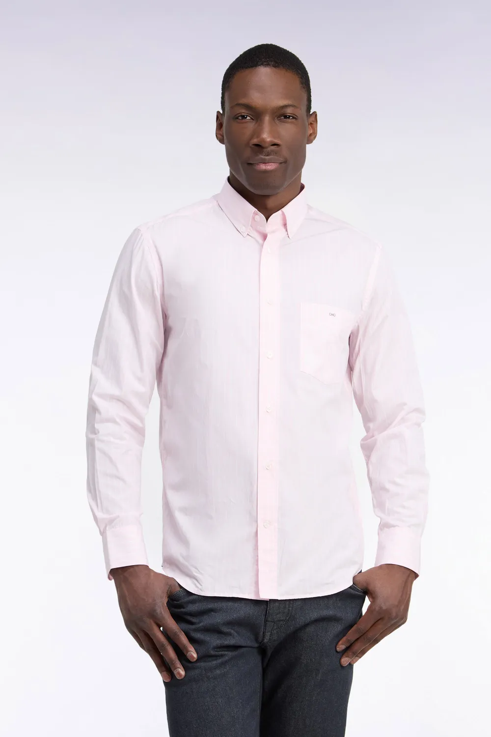 Eden Park Legend chemise homme blanche rayures roses coton