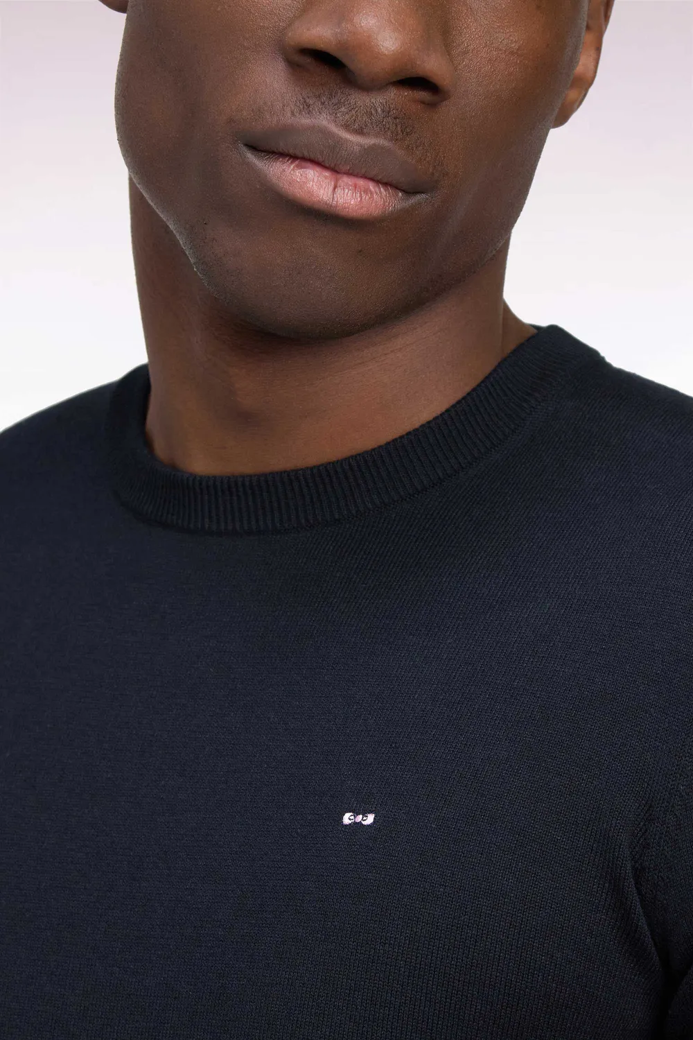 Eden Park Après Match pull homme noir col rond droit