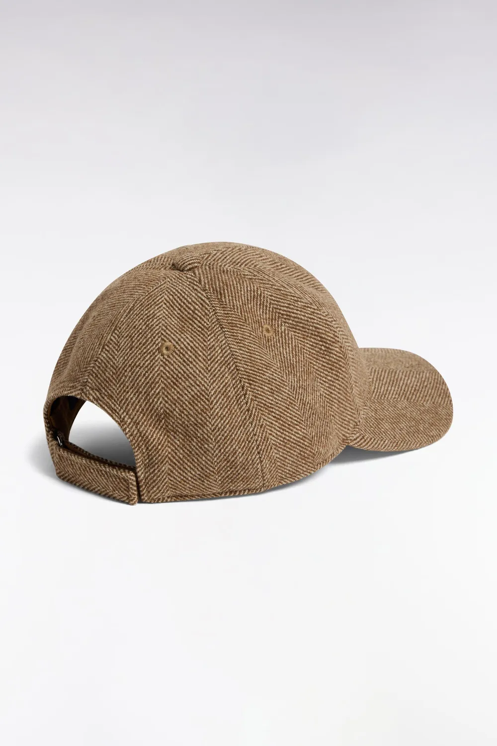 Eden Park Casquette Drap Laine Chevrons Marron Taille Unique