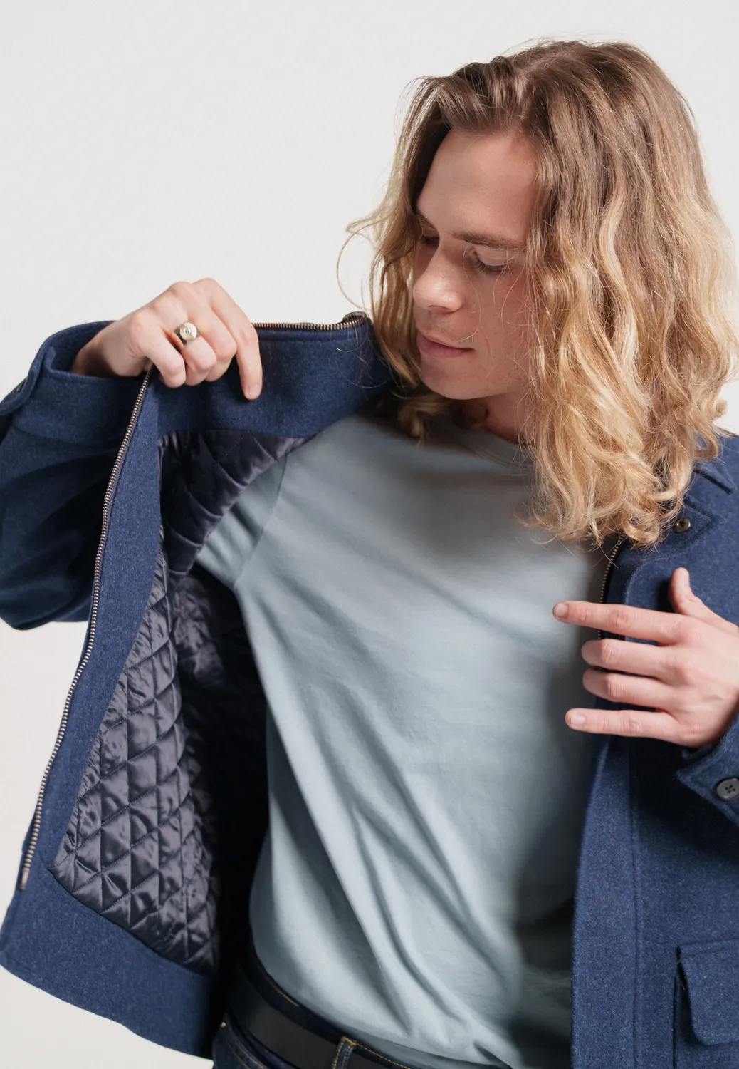 Loom Le blouson en laine blouson gris laine
