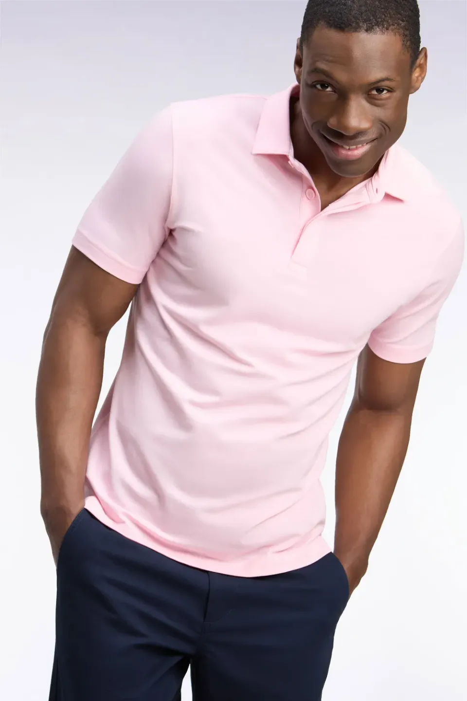 Eden Park polo golf rose homme manches courtes Pima