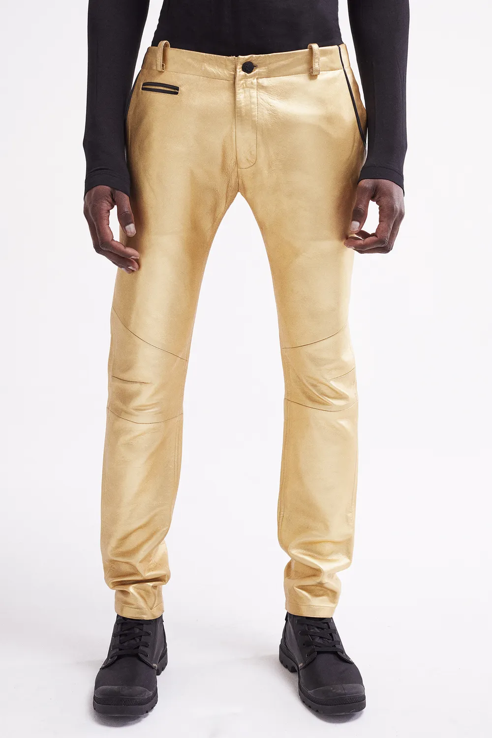 French Deal Sensation pantalon cuir doré